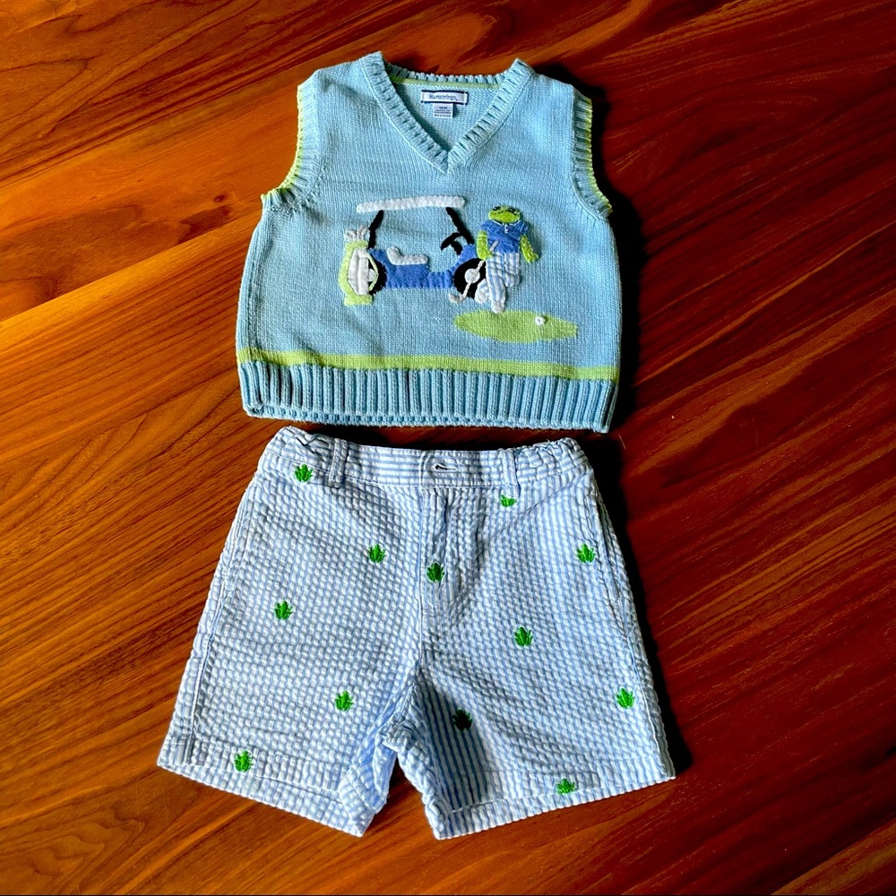 Hartstrings boys sweater vest and shorts